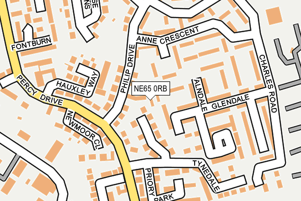 NE65 0RB map - OS OpenMap – Local (Ordnance Survey)
