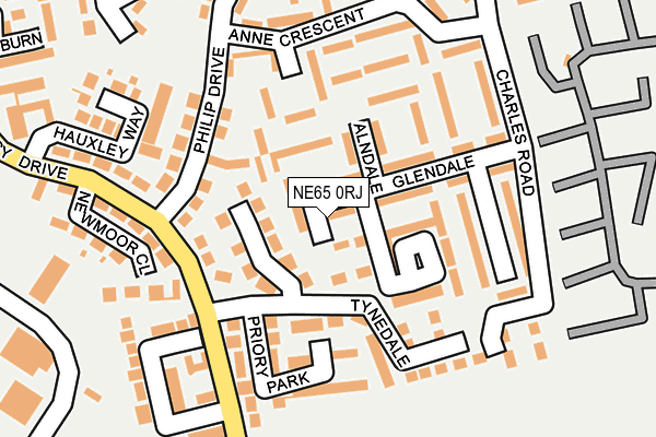 NE65 0RJ map - OS OpenMap – Local (Ordnance Survey)