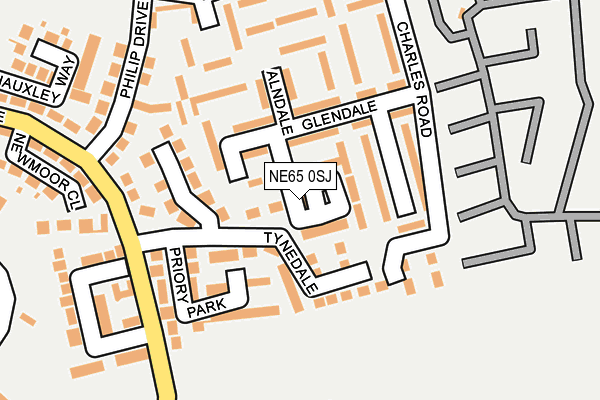 NE65 0SJ map - OS OpenMap – Local (Ordnance Survey)