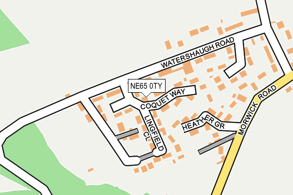 NE65 0TY map - OS OpenMap – Local (Ordnance Survey)