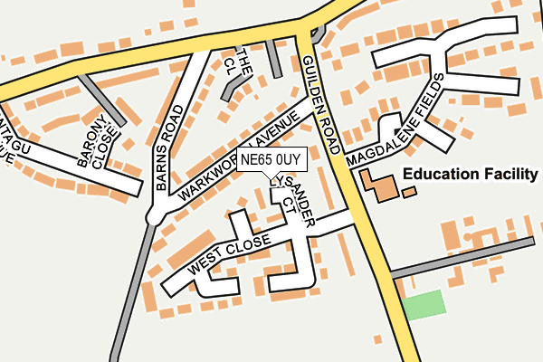 NE65 0UY map - OS OpenMap – Local (Ordnance Survey)