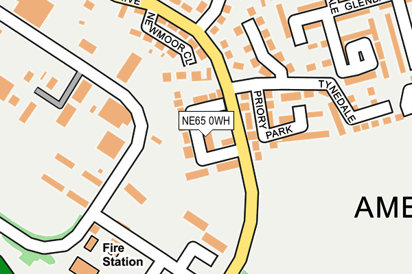 NE65 0WH map - OS OpenMap – Local (Ordnance Survey)