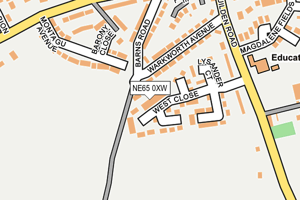 NE65 0XW map - OS OpenMap – Local (Ordnance Survey)