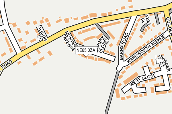 NE65 0ZA map - OS OpenMap – Local (Ordnance Survey)