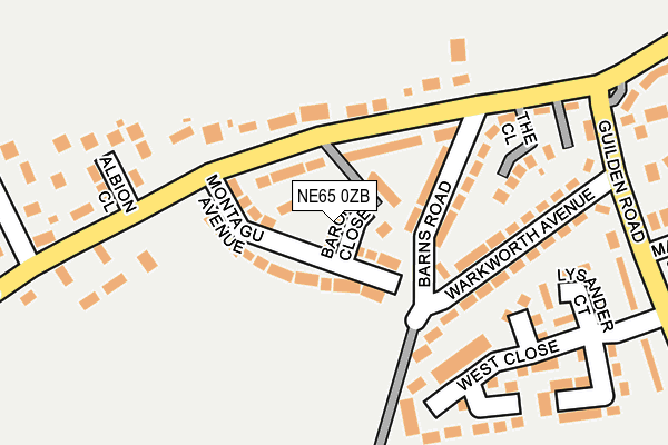 NE65 0ZB map - OS OpenMap – Local (Ordnance Survey)