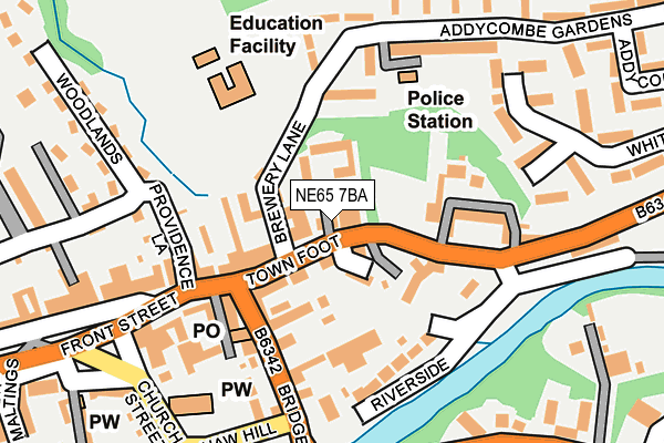 NE65 7BA map - OS OpenMap – Local (Ordnance Survey)