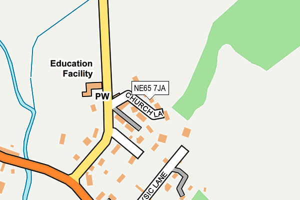 NE65 7JA map - OS OpenMap – Local (Ordnance Survey)