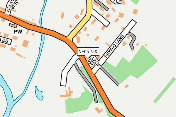 NE65 7JX map - OS OpenMap – Local (Ordnance Survey)