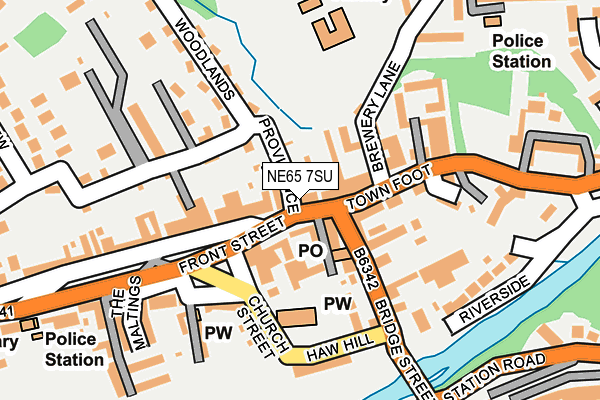 NE65 7SU map - OS OpenMap – Local (Ordnance Survey)