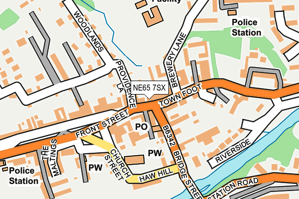 NE65 7SX map - OS OpenMap – Local (Ordnance Survey)