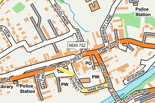 NE65 7SZ map - OS OpenMap – Local (Ordnance Survey)