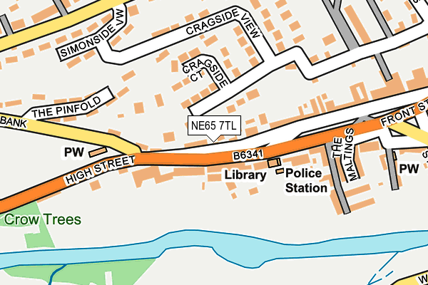 NE65 7TL map - OS OpenMap – Local (Ordnance Survey)