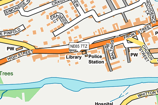 NE65 7TZ map - OS OpenMap – Local (Ordnance Survey)