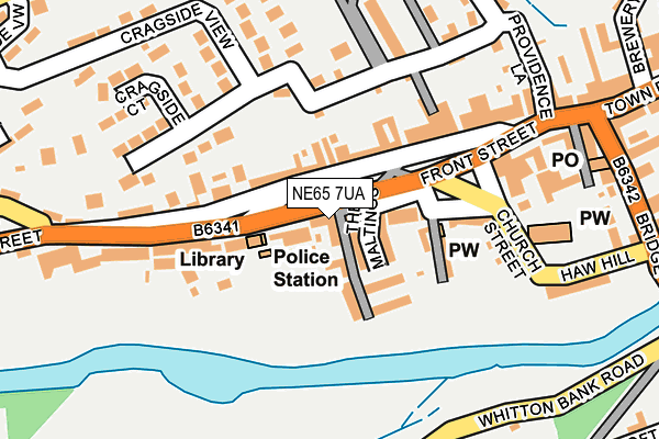 NE65 7UA map - OS OpenMap – Local (Ordnance Survey)