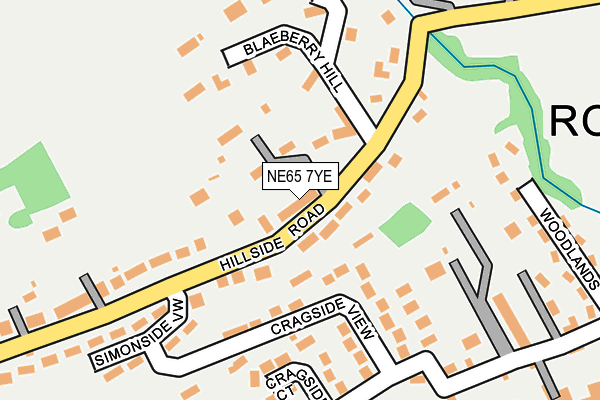 NE65 7YE map - OS OpenMap – Local (Ordnance Survey)