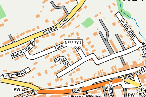 NE65 7YU map - OS OpenMap – Local (Ordnance Survey)