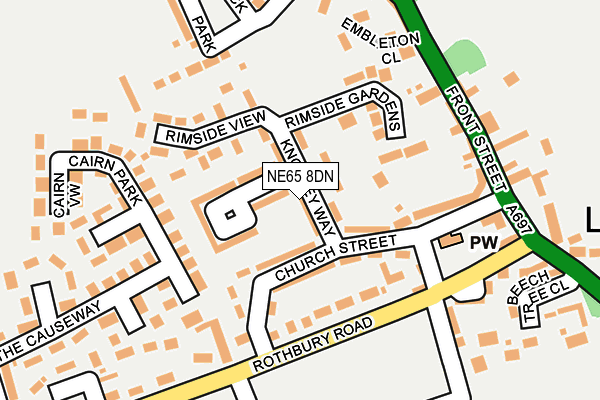 NE65 8DN map - OS OpenMap – Local (Ordnance Survey)