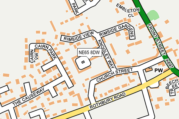 NE65 8DW map - OS OpenMap – Local (Ordnance Survey)