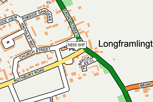 NE65 8HP map - OS OpenMap – Local (Ordnance Survey)