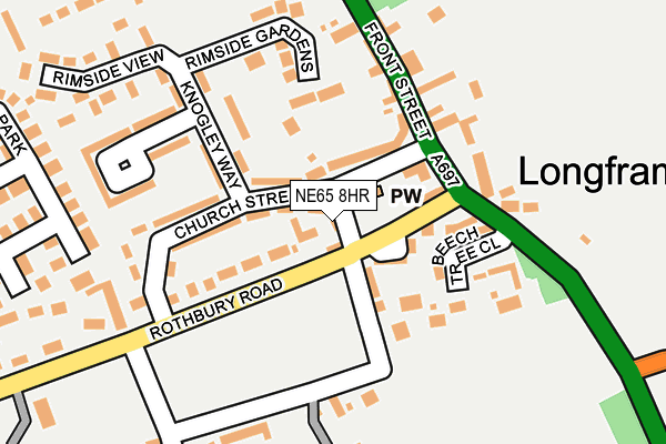 NE65 8HR map - OS OpenMap – Local (Ordnance Survey)