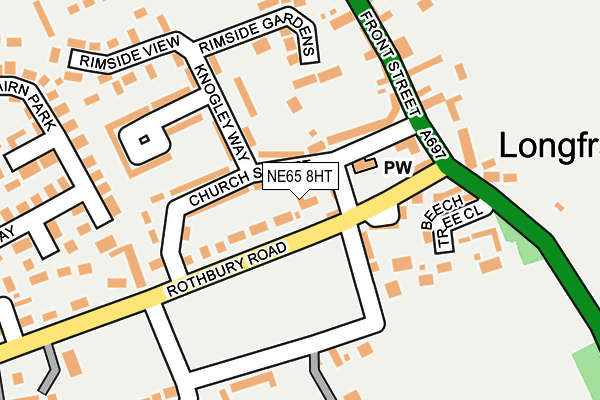 NE65 8HT map - OS OpenMap – Local (Ordnance Survey)