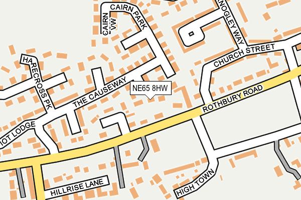 NE65 8HW map - OS OpenMap – Local (Ordnance Survey)