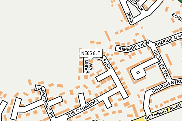 NE65 8JT map - OS OpenMap – Local (Ordnance Survey)