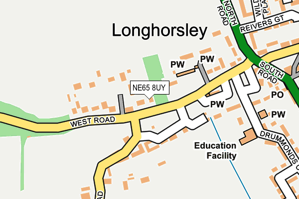 NE65 8UY map - OS OpenMap – Local (Ordnance Survey)