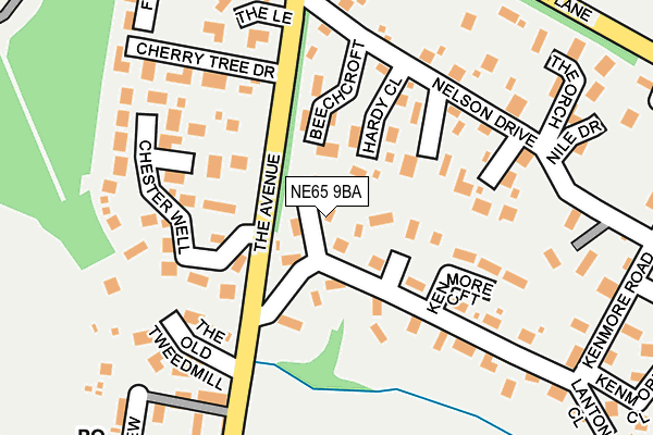 NE65 9BA map - OS OpenMap – Local (Ordnance Survey)