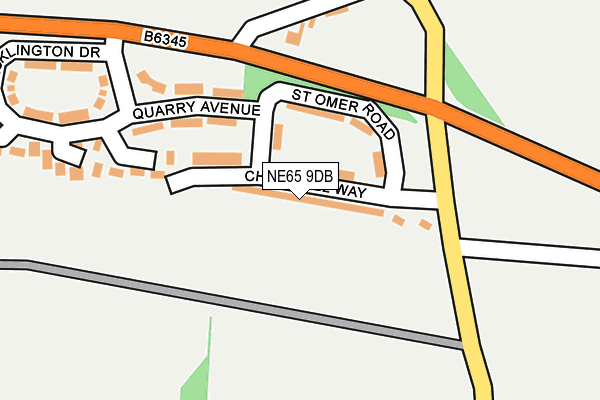 NE65 9DB map - OS OpenMap – Local (Ordnance Survey)