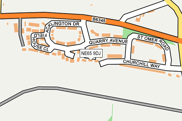 NE65 9DJ map - OS OpenMap – Local (Ordnance Survey)