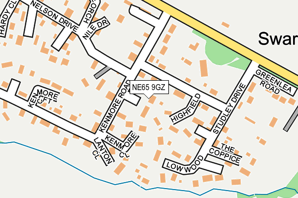 NE65 9GZ map - OS OpenMap – Local (Ordnance Survey)
