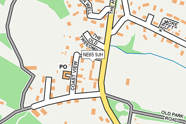 NE65 9JH map - OS OpenMap – Local (Ordnance Survey)