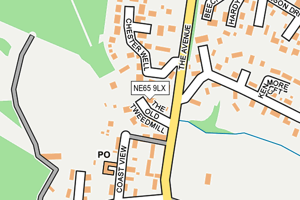 NE65 9LX map - OS OpenMap – Local (Ordnance Survey)