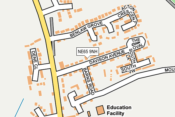 NE65 9NH map - OS OpenMap – Local (Ordnance Survey)
