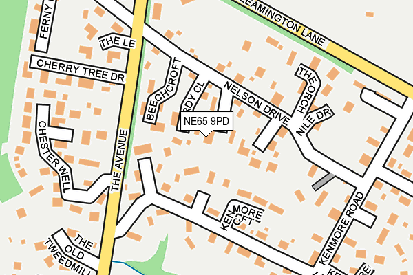 NE65 9PD map - OS OpenMap – Local (Ordnance Survey)