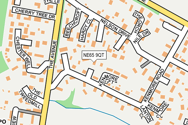 NE65 9QT map - OS OpenMap – Local (Ordnance Survey)