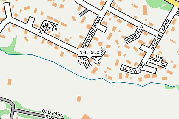 NE65 9QX map - OS OpenMap – Local (Ordnance Survey)