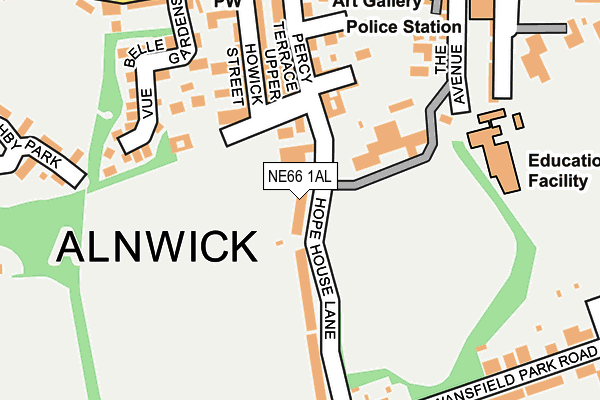 NE66 1AL map - OS OpenMap – Local (Ordnance Survey)