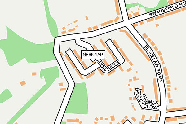 NE66 1AP map - OS OpenMap – Local (Ordnance Survey)