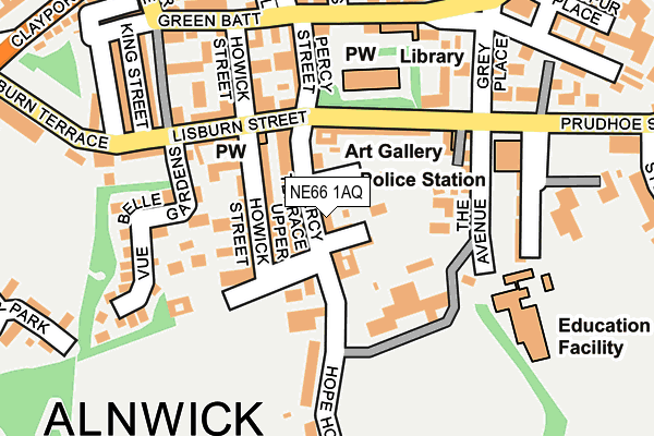 NE66 1AQ map - OS OpenMap – Local (Ordnance Survey)