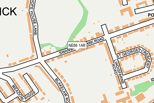 NE66 1AR map - OS OpenMap – Local (Ordnance Survey)