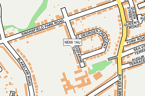 NE66 1AU map - OS OpenMap – Local (Ordnance Survey)