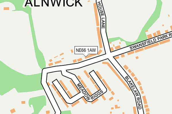 NE66 1AW map - OS OpenMap – Local (Ordnance Survey)