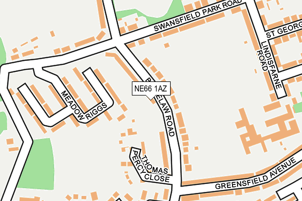 NE66 1AZ map - OS OpenMap – Local (Ordnance Survey)