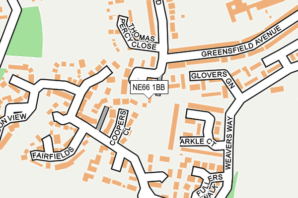 NE66 1BB map - OS OpenMap – Local (Ordnance Survey)