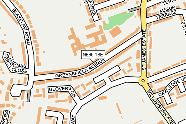 NE66 1BE map - OS OpenMap – Local (Ordnance Survey)