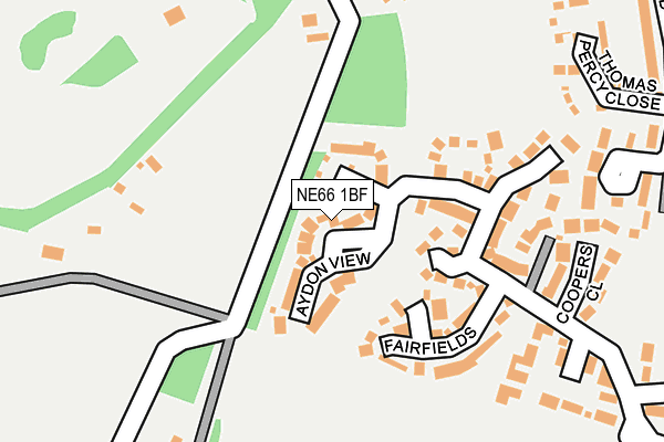 NE66 1BF map - OS OpenMap – Local (Ordnance Survey)
