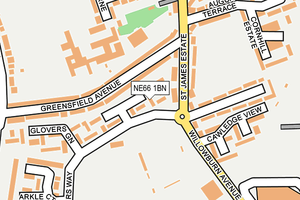 NE66 1BN map - OS OpenMap – Local (Ordnance Survey)