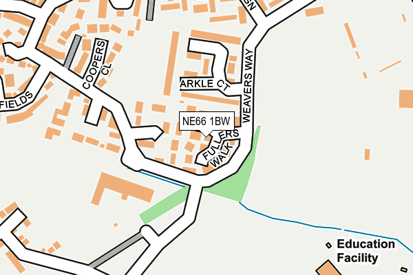 NE66 1BW map - OS OpenMap – Local (Ordnance Survey)